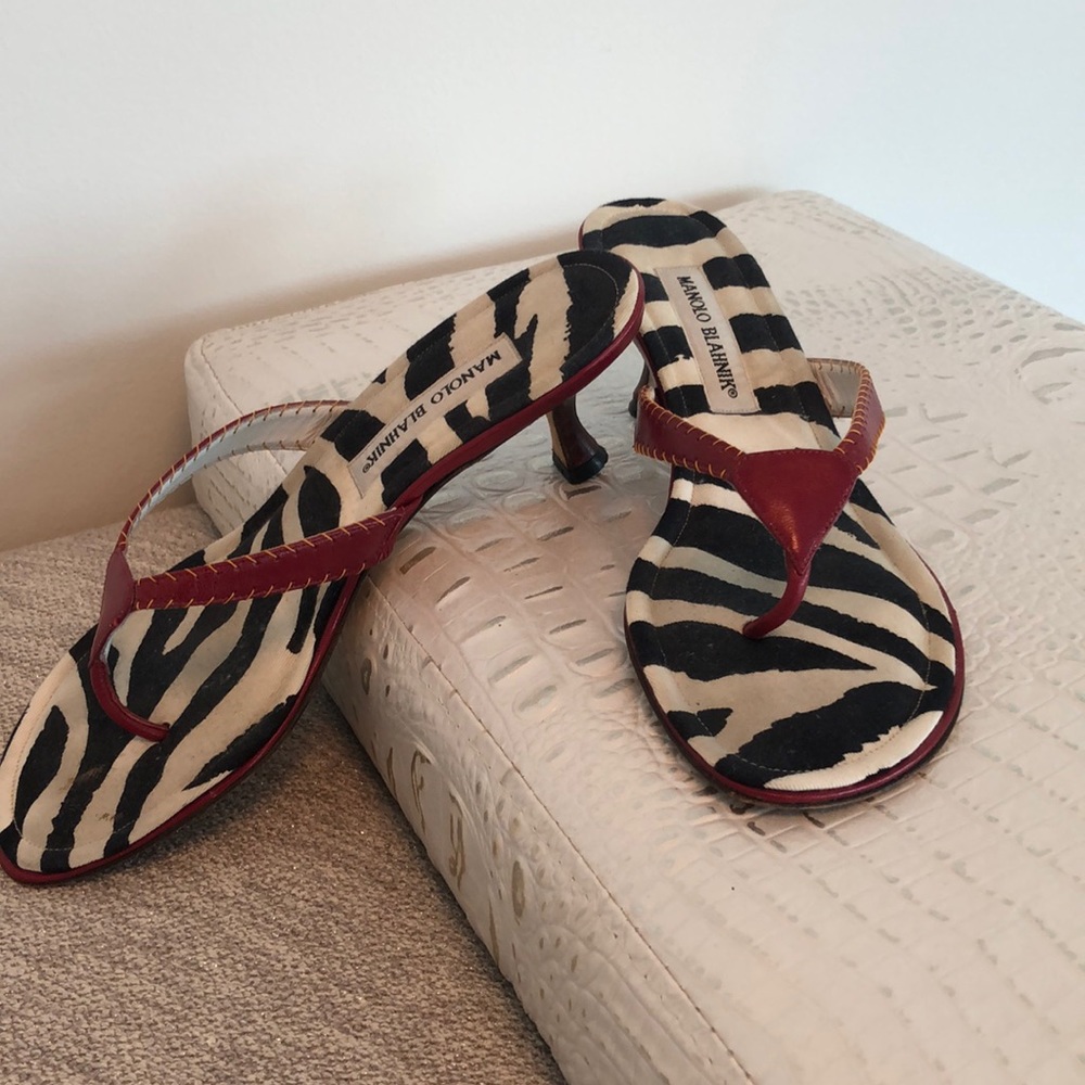 Manolo Blahnik Kitten Heel Thong Sandal